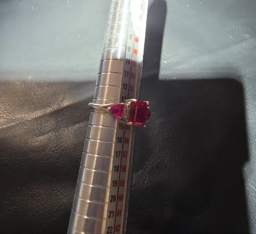 925 And Three-Stone Ruby Ring